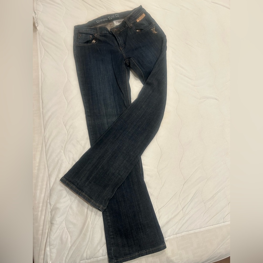Cowgirl Tuff boot cut jeans dark washed W32 L35